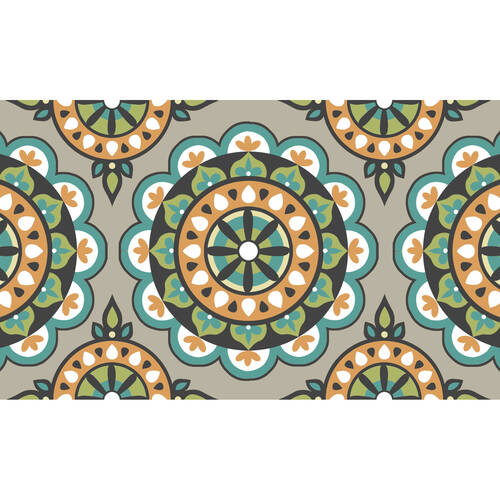 Solemate PVC Backed Coconut Coir Circles Doormat 45x75cm