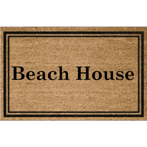 Solemate PVC Backed Coconut Coir Beach House Text Doormat 45x75cm