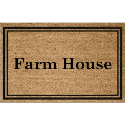 Solemate PVC Backed Coconut Coir Farm House Text Doormat 45x75cm