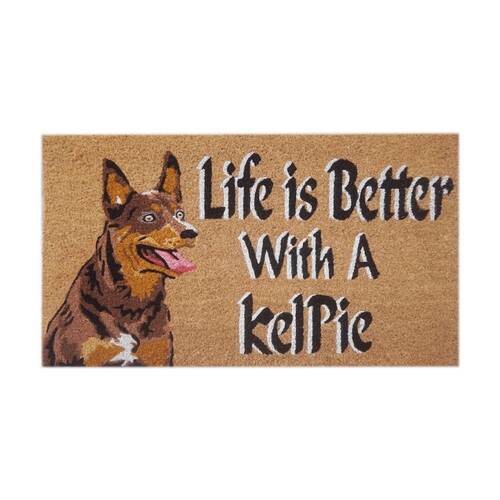 Solemate Life is Better With A Kelpie Coil Backed Dog Lover Doormat 45x75cm