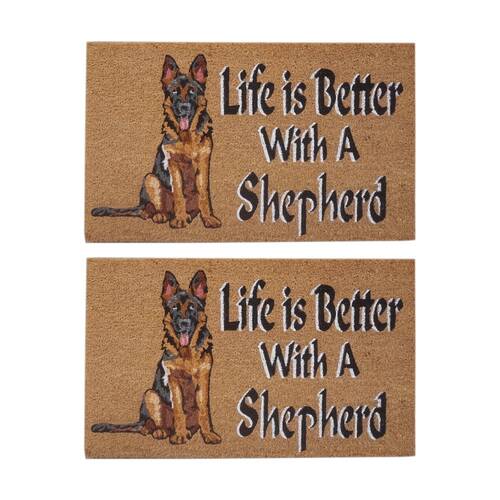 2PK Solemate Life is Better With A German Shepard Dog Coil Doormat 45x75cm