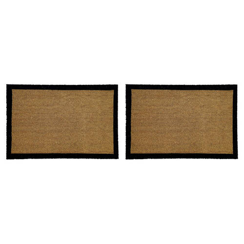 2PK Solemate PVC Backed Coconut Coir Border Doormat 58x89cm