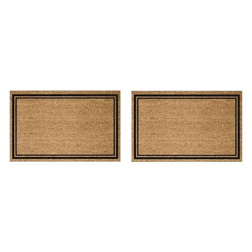 2PK Solemate PVC Backed Coconut Coir Border Doormat 58x89cm