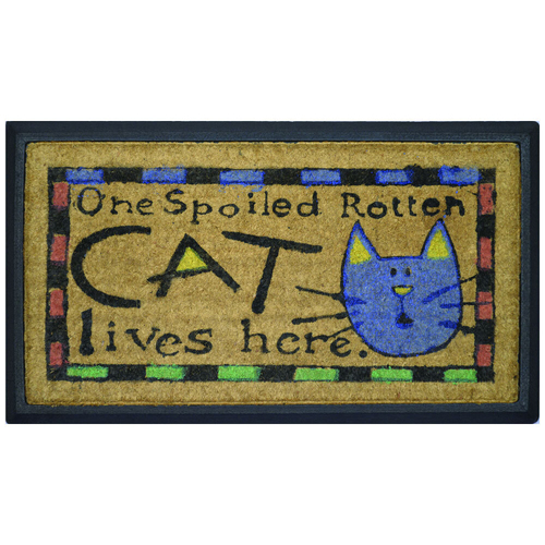 Solemate Rubber-Coir Spoiled Cat Outdoor Doormat 40x70cm