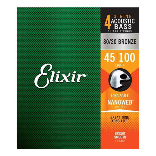 Elixir #14502 Acoustic Bass Nano Guitar String Light 45-100