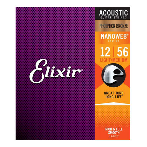 Elixir #16077 Acoustic Nano Phosphor Bronze String 12-56 Light Medium