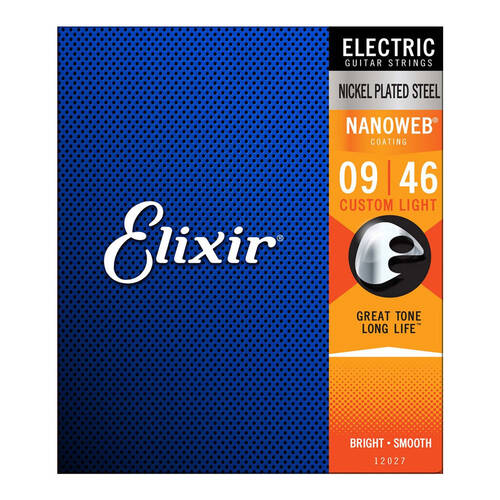 Elixir #12027 Electric Strings Nanoweb Steel 9-46 Custom Light