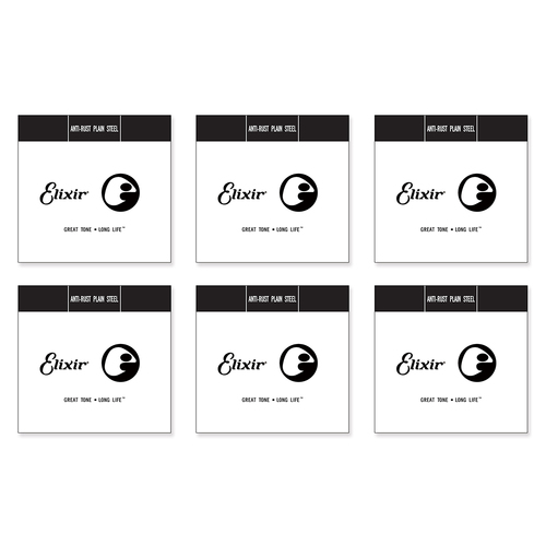 6PK #13014: Plain Steel 0.014 Single Strings