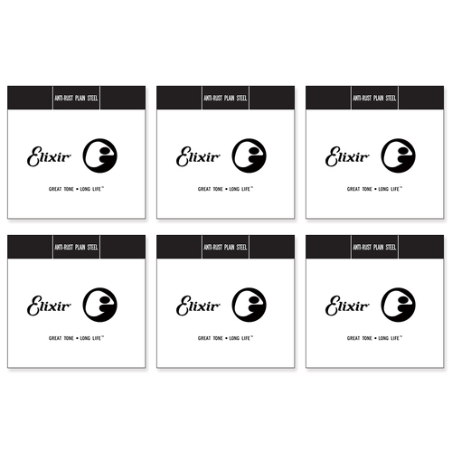 6PK #13017: Plain Steel 0.017 Single Strings