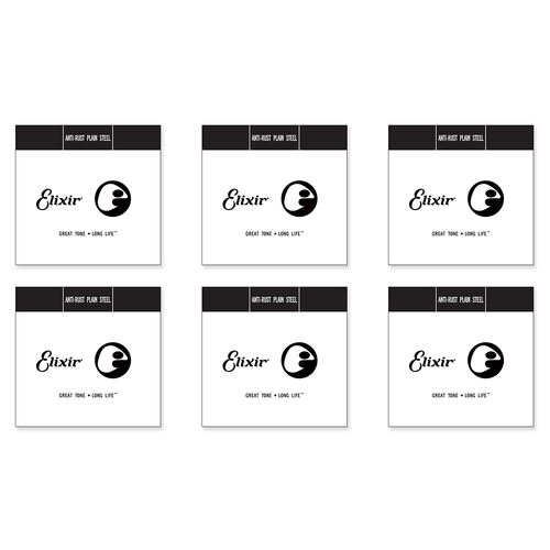 6PK #13022: Plain Steel 0.022 Single Strings