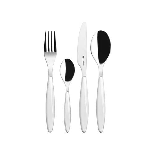 24pc Guzzini Stainless Steel Cutlery Set w/  Forks Spoons Knives White