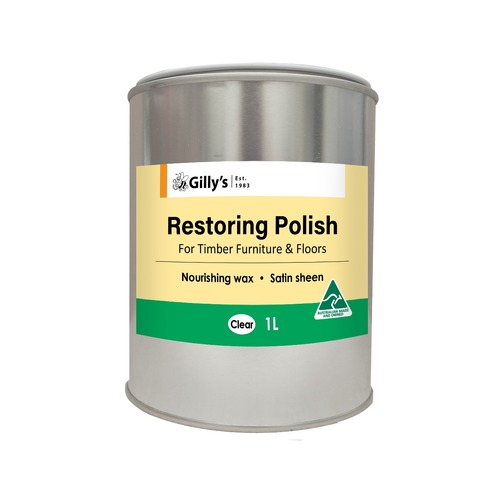 Gilly's 1L Clear Restoring Polish For Timber Furniture/Floors