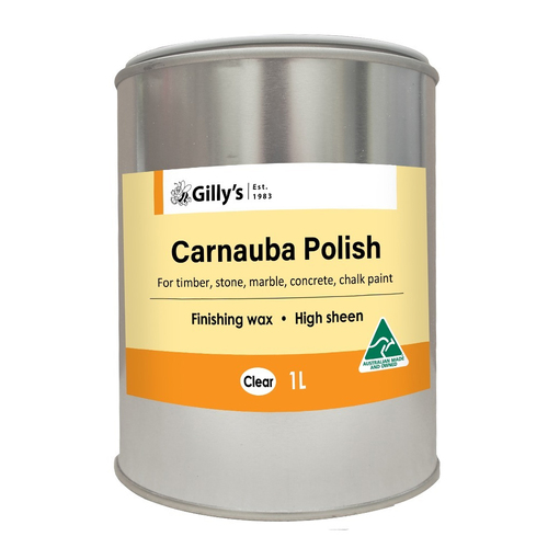 Gilly's 1L Clear Carnauba Polish Finishing Wax For Timber