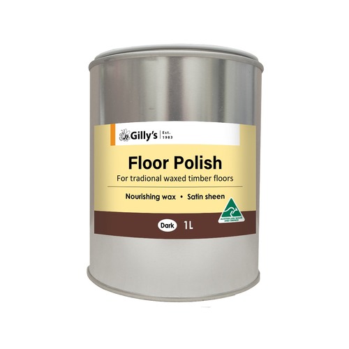 Gilly's 1L Dark Beeswax-Based Floor Polish For Waxed Timber Floor