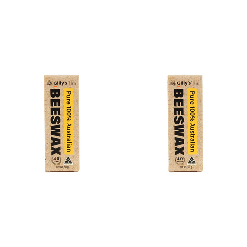 2PK Gilly's Pure Beeswax Block DIY Wood/Shoe Polish 50g