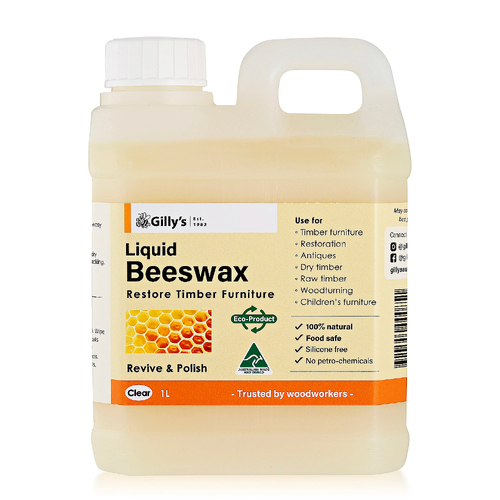 Gilly's 1L Liquid Beeswax Revive & Polish For Timber Furniture