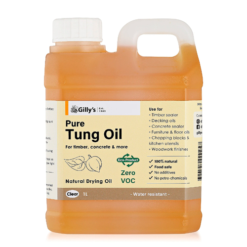 Gilly's Tung Oil Timber/Concrete Sealer/Chopping Board/Utensil Oil 1L