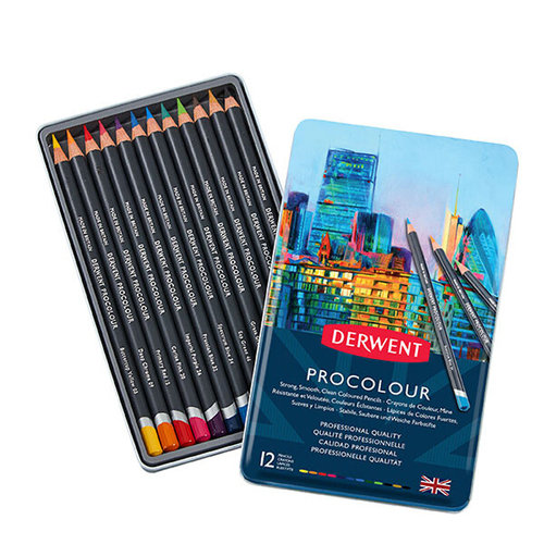 12PK Derwent Procolour Drawing/Colouring Art Pencil w/ Tin