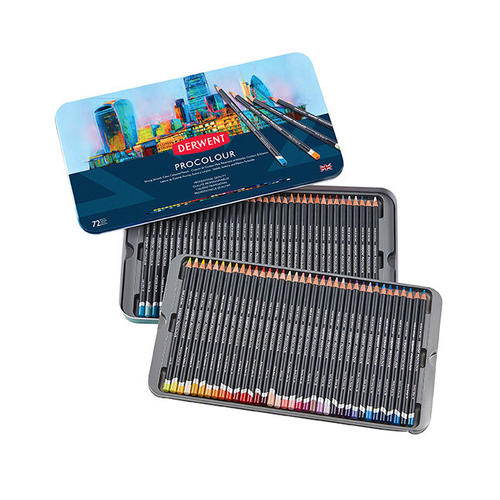 72PK Derwent Procolour Drawing/Colouring Art Pencil w/ Tin