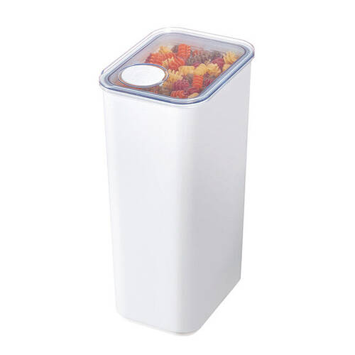 iDesign Crisp Plastic Pouring Food Canister w/ Airtight Lid White - XL