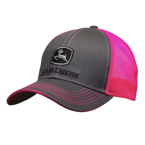 John Deere Men/Unisex One Size Neon Cap Charcoal/Pink 