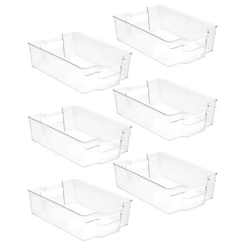 6PK Boxsweden Crystal 31.5x21cm Stackable Basket Organiser