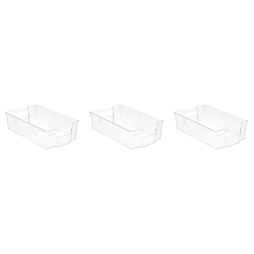 3PK Boxsweden Crystal 37x21.5cm Stackable Basket Organiser