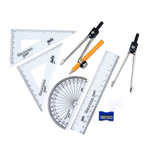 9pc Helix Mathematical Instruments Study Set