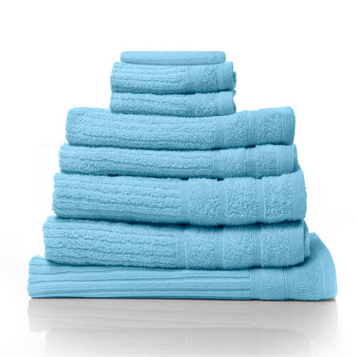 8pc Royal Comfort Eden Egyptian Cotton Towel Pack - Aqua