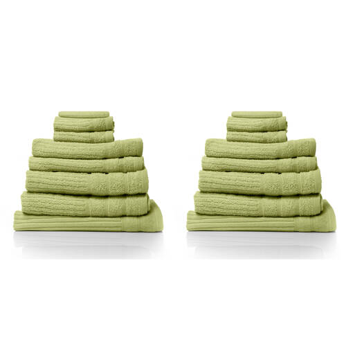 2x 8pc Royal Comfort Eden Egyptian Cotton Towel Pack - Spearmint