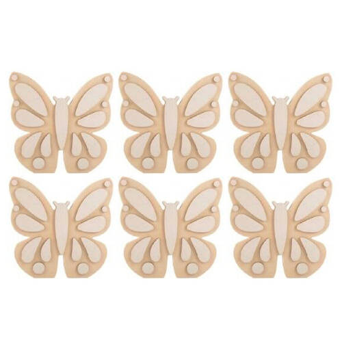 6PK Kaleidoscope Paint Your Own Wooden Butterfly Kids/Children Art Craft