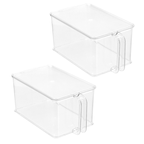 2PK Boxsweden Crystal Easy Access Storer w/ Lid 6L/32cm Organiser