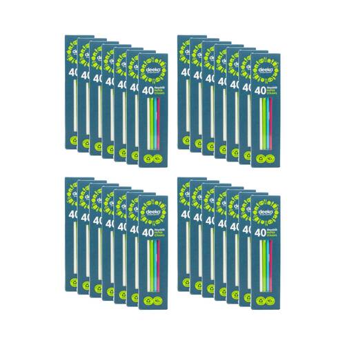 28x 40PK Deeko Recyclable Paper Straws Assorted Colours Bulk Pack Home/Catering
