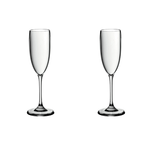 2PK Guzzini Happy Hour 20cm 140ml Plastic Champagne Glass - Clear