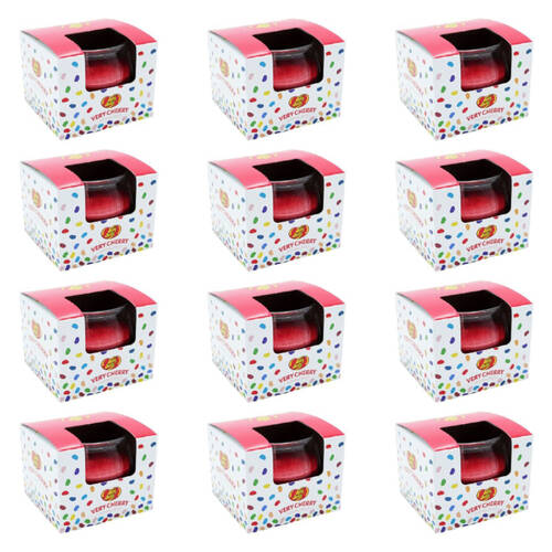 12PK Jelly Belly Very Cherry Scented Candle Pot Home Room Fragrance 85g Red