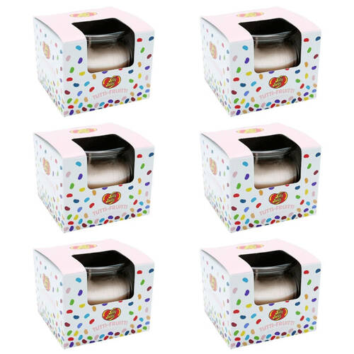 6PK Jelly Belly Tutti Frutti Scented Candle Pot Home Room Fragrance 85g Pink