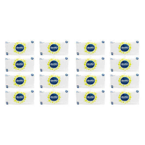 16x 200pc Deeko Single Ply Disposable White Napkins 31x31cm Bulk Pack Catering
