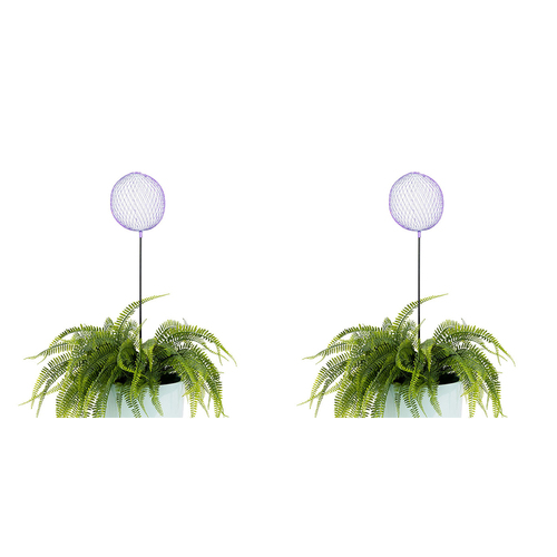 2x Stake Allium 60cm Flower Ornament Garden Decor Medium - Purple