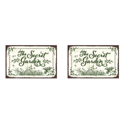 2x Embossed 30x20cm Metal Sign w/ UV Print Hanging Decor