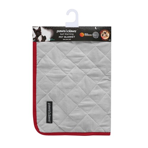 Paws N Claws Self Warming Pet Blanket Charcoal 80X60Cm