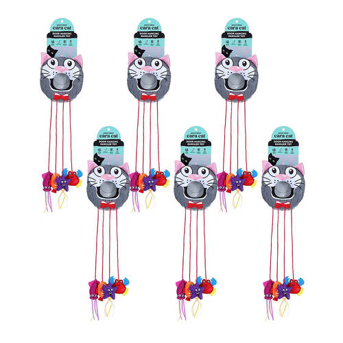 6PK Paws & Claws Cara Cat Door Hanging Dangler Multi Toy 60x12cm
