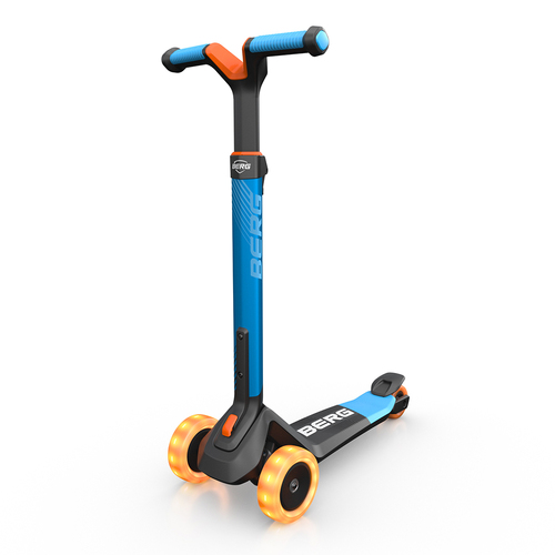 Berg Nexo Foldable Kids' Scooter with Lights – Blue, Age 2+