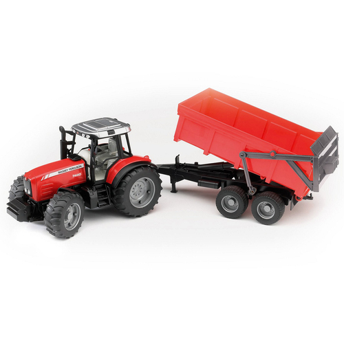 Bruder 1:16 Massey Ferguson 7480 Tractor w/Tipping trailer Kids Toy 3y+