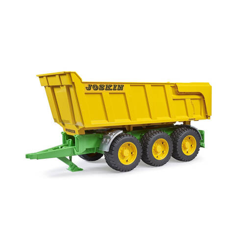 Bruder ABS Joskin 3-Axle Tipping Trailer Farm Vehicle 46cm Toy Yellow 4y+
