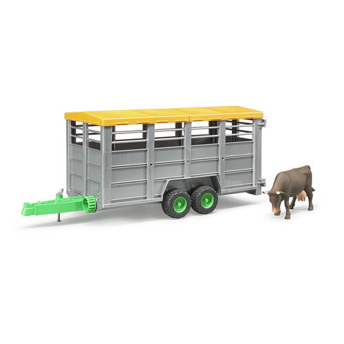 Bruder ABS Livestock Trailer w/ Cow Farm Vehicle 48.2cm Kids Toy 3y+