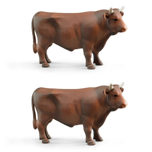 2PK Bruder ABS Bull Standing 18.5cm Farm Action Figure Kids Toy Brown 3y+