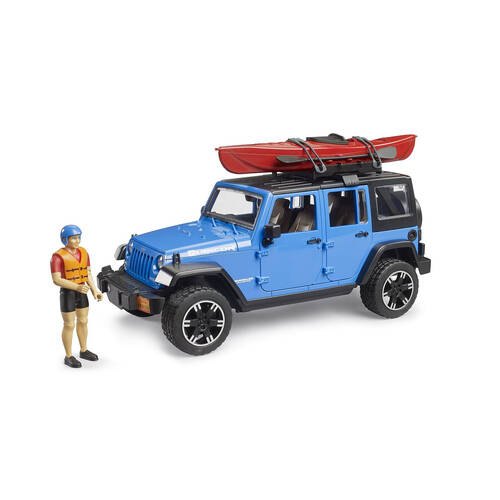 Bruder ABS Jeep Wrangler Rubicon Unlimited w/ Kayak/Kayaker 33cm Toy 4y+