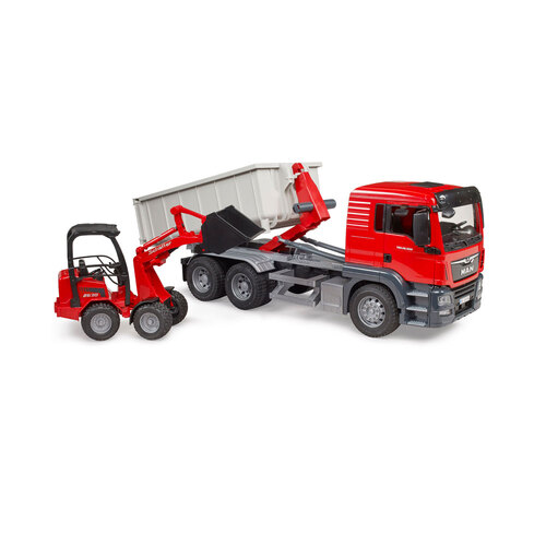 Bruder 1:16 Man TGS Truck With Roll-Off-Container & Loader Kids Toy 3y+