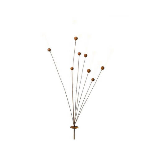 A.FRESCO Metal Stake Spray Billy Buttons Short 95x50cm - Rust