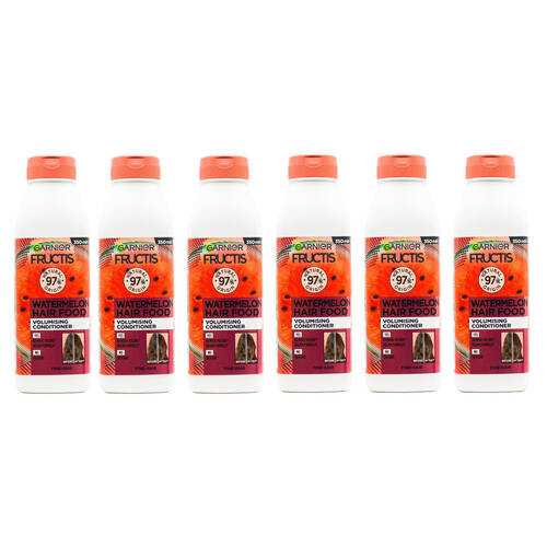 6PK Garnier Fructis Watermelon Hair Food Fine Conditioner 350ml Volumising